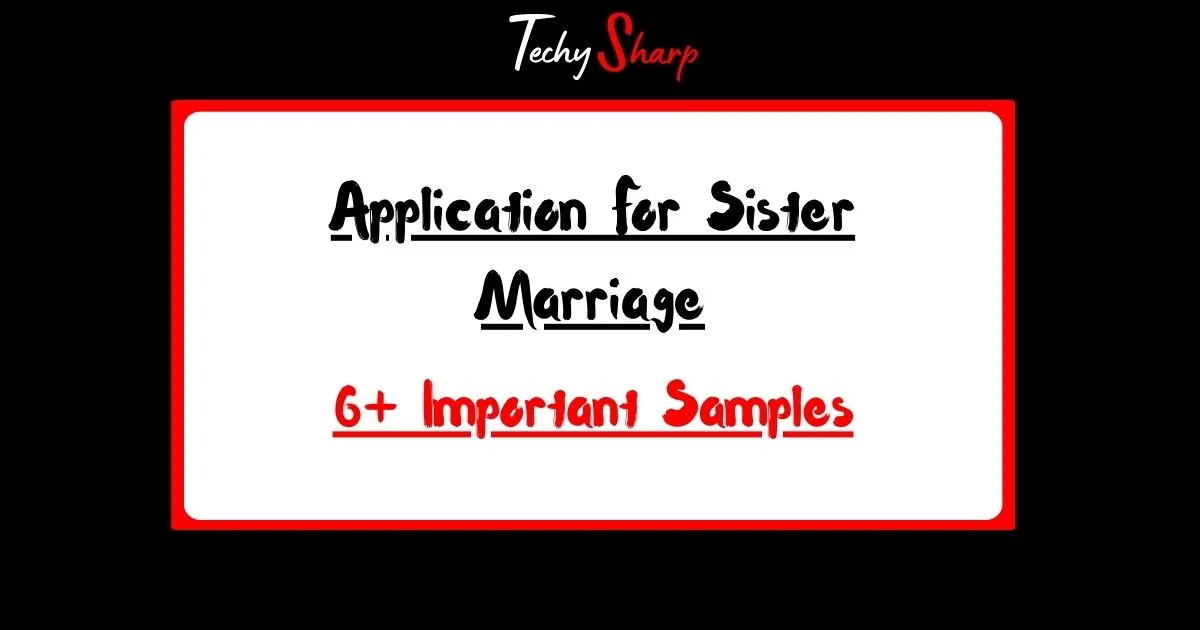Application For Sister Marriage