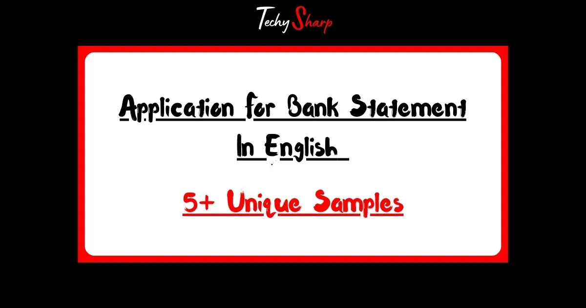 Application For Bank Statement In English