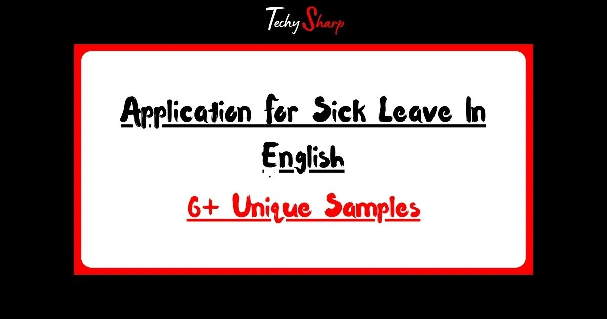 Application For Sick Leave In English