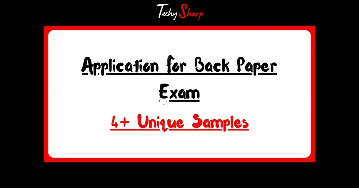 Application For Back Paper Exam